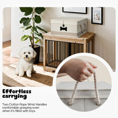 GreenPetopia dog toy basket with rope handles for easy carrying.