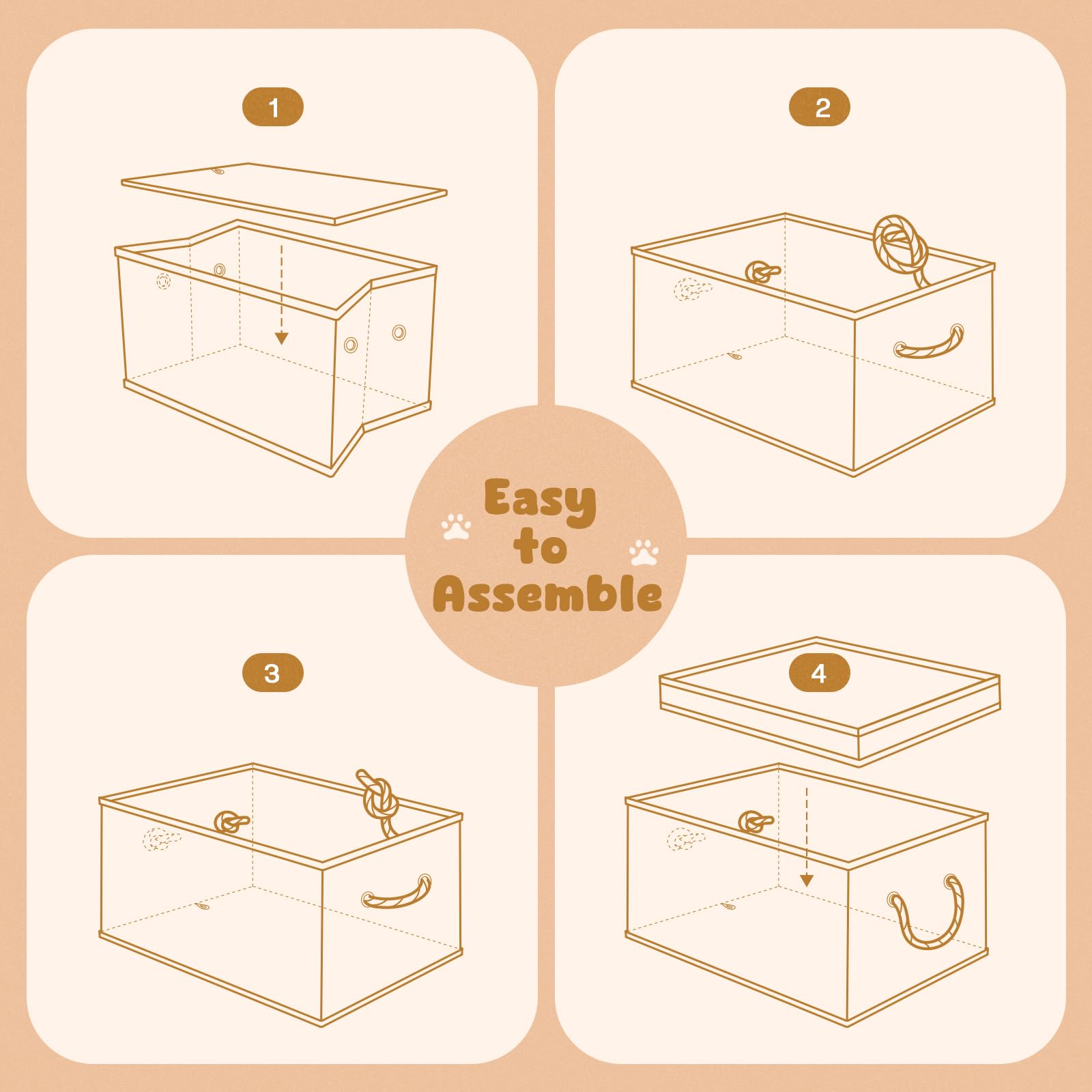 GreenPetopia beige dog-toy-bin storage for bedrooms and hallways