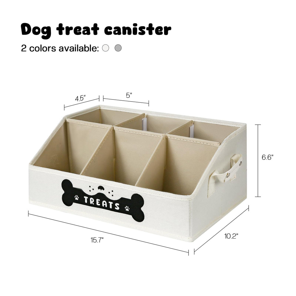 GreenPetopia dog treat container beige kitchen scene showing decorative, durable storage