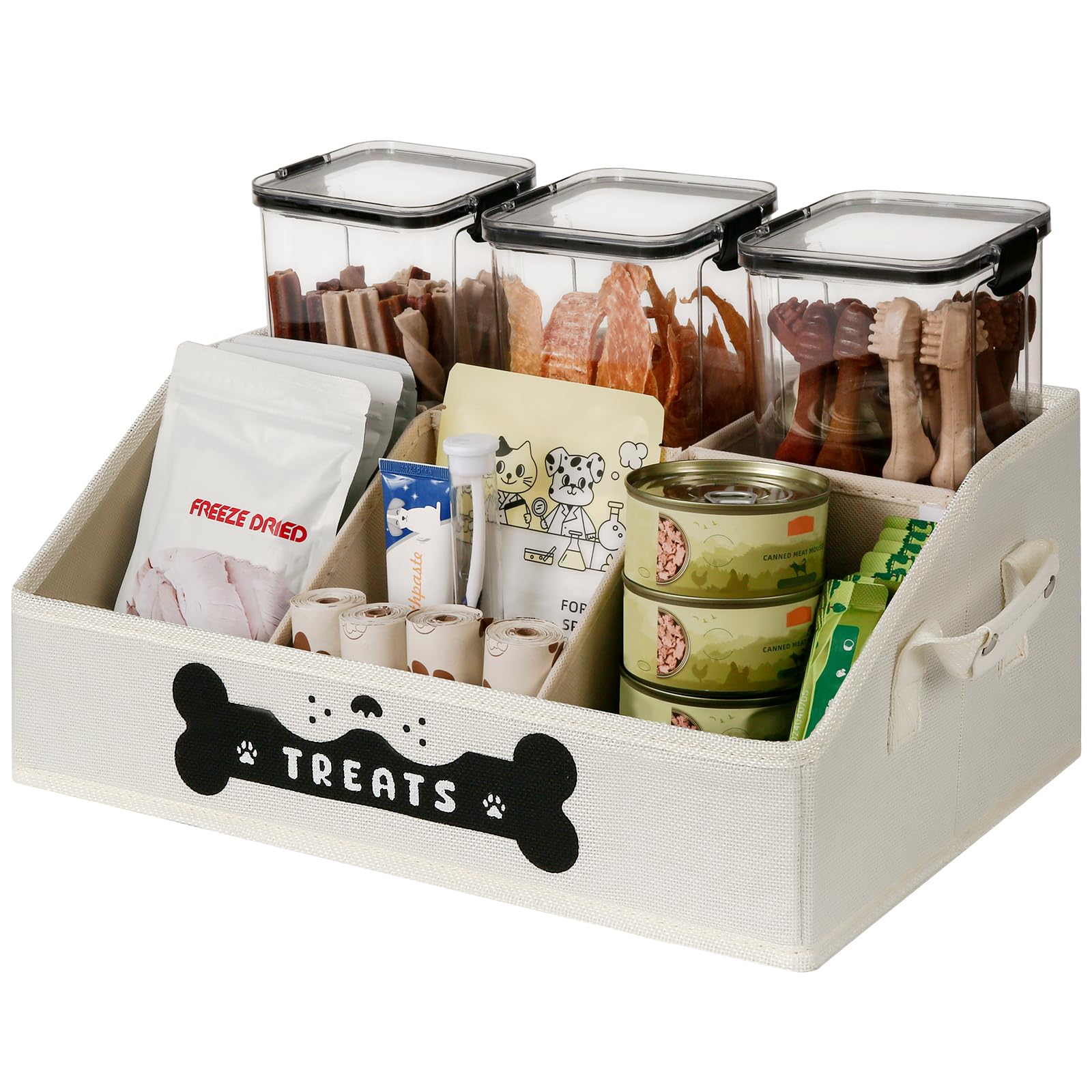 GreenPetopia dog treat container front view highlighting easy access to treats daily