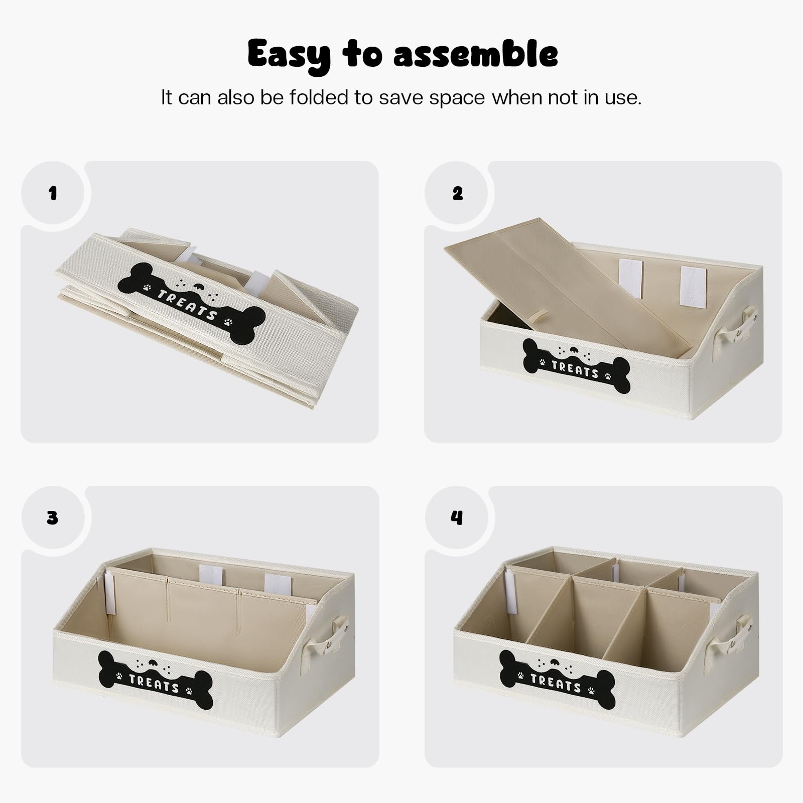 GreenPetopia dog treat container velcro-dividers ensuring sturdy partitioning