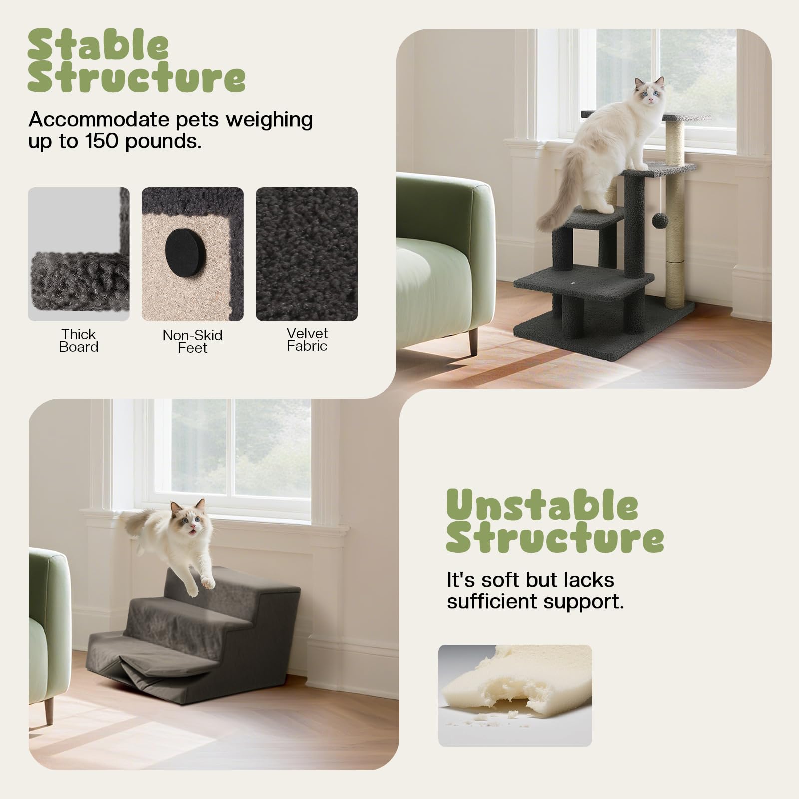 GreenPetopia easy-assembly design lets you set up quickly and keep clean with a lint roller.