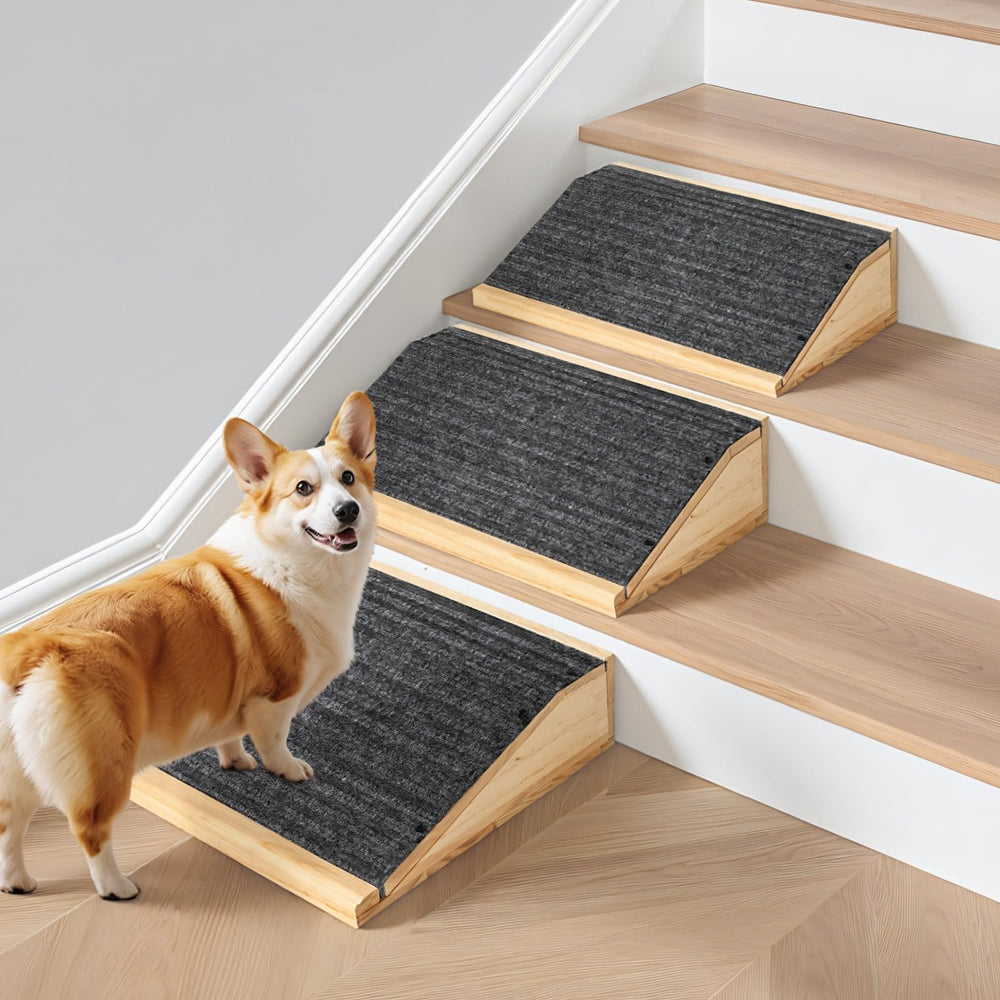 GreenPetopia wooden dog ramp top view shows gentle slope for joints