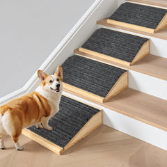 GreenPetopia wooden dog ramp top view with gentle incline for small dogs ease