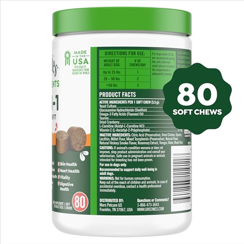 Greenies 8-in-1 chicken flavor closeup showing tasty daily supplement