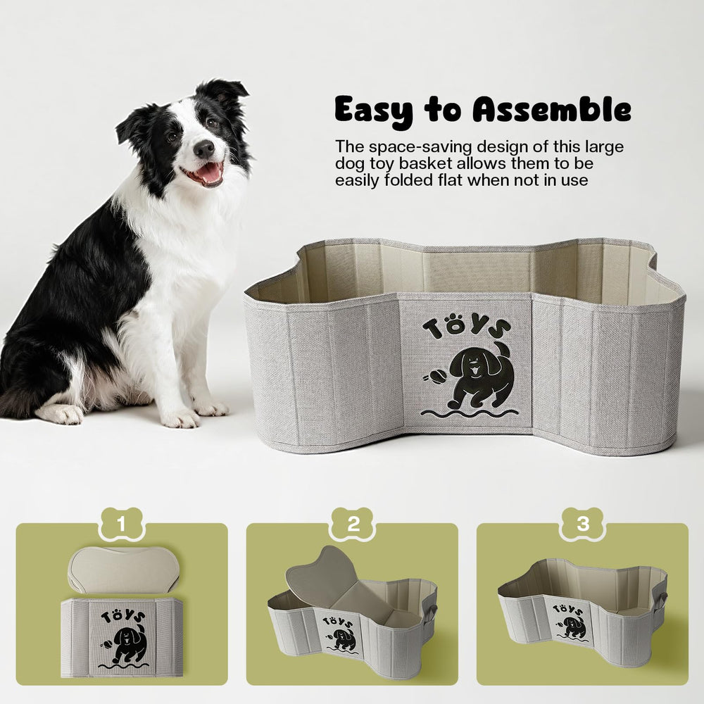 GreenPetopia 22x14.4x7.5 gray basket fits toys, leashes, and more.