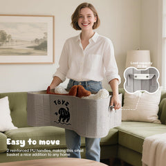 GreenPetopia durable fabric toy bin supports heavy toys and keeps shape.