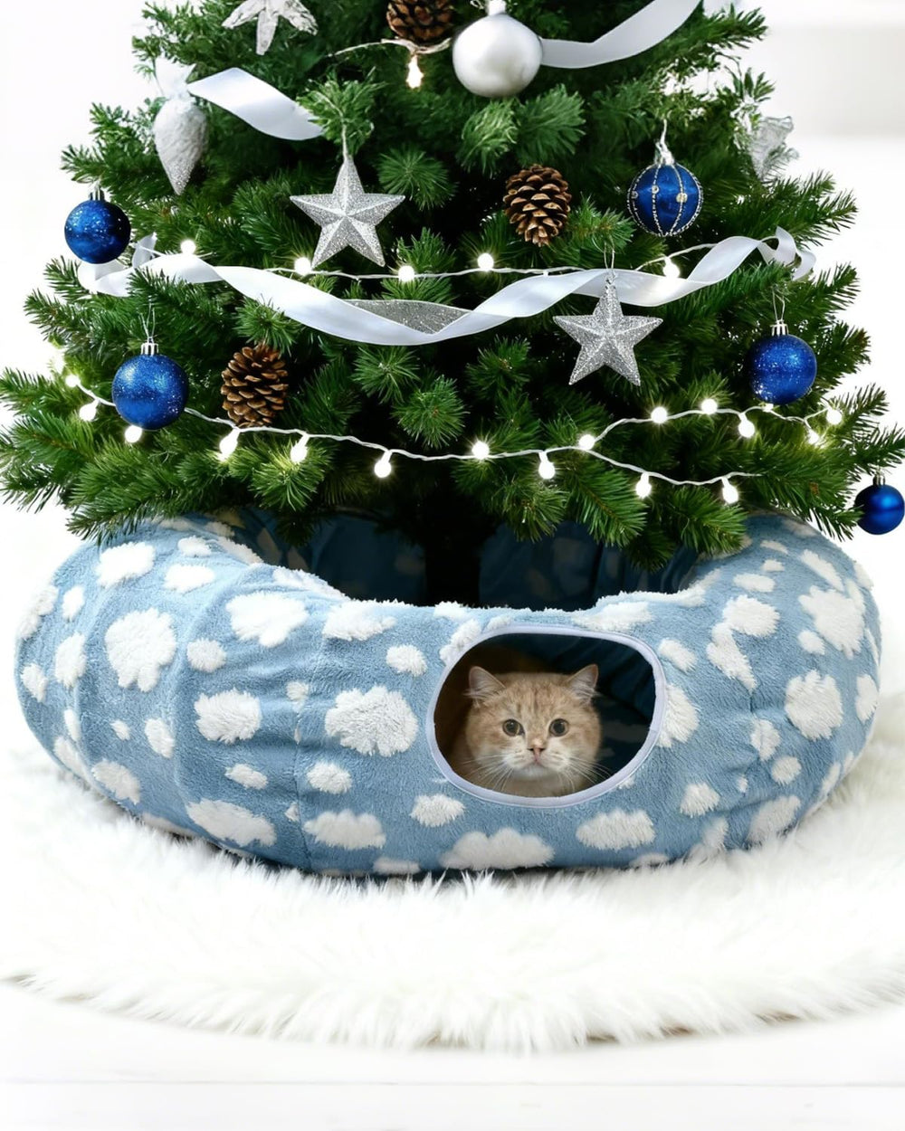 Grelife cat tunnel bed adjustable circle enables versatile shapes.