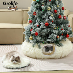 Grelife cat tunnel bed with non-slip base keeps pets steady during play