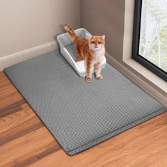 GRELY cat litter mat folded design collapses to quarter size for easy storage