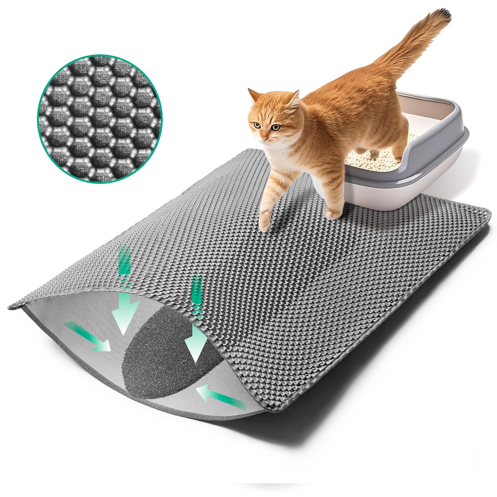 GRELY PVC backed protection guards floors from urine and scratches