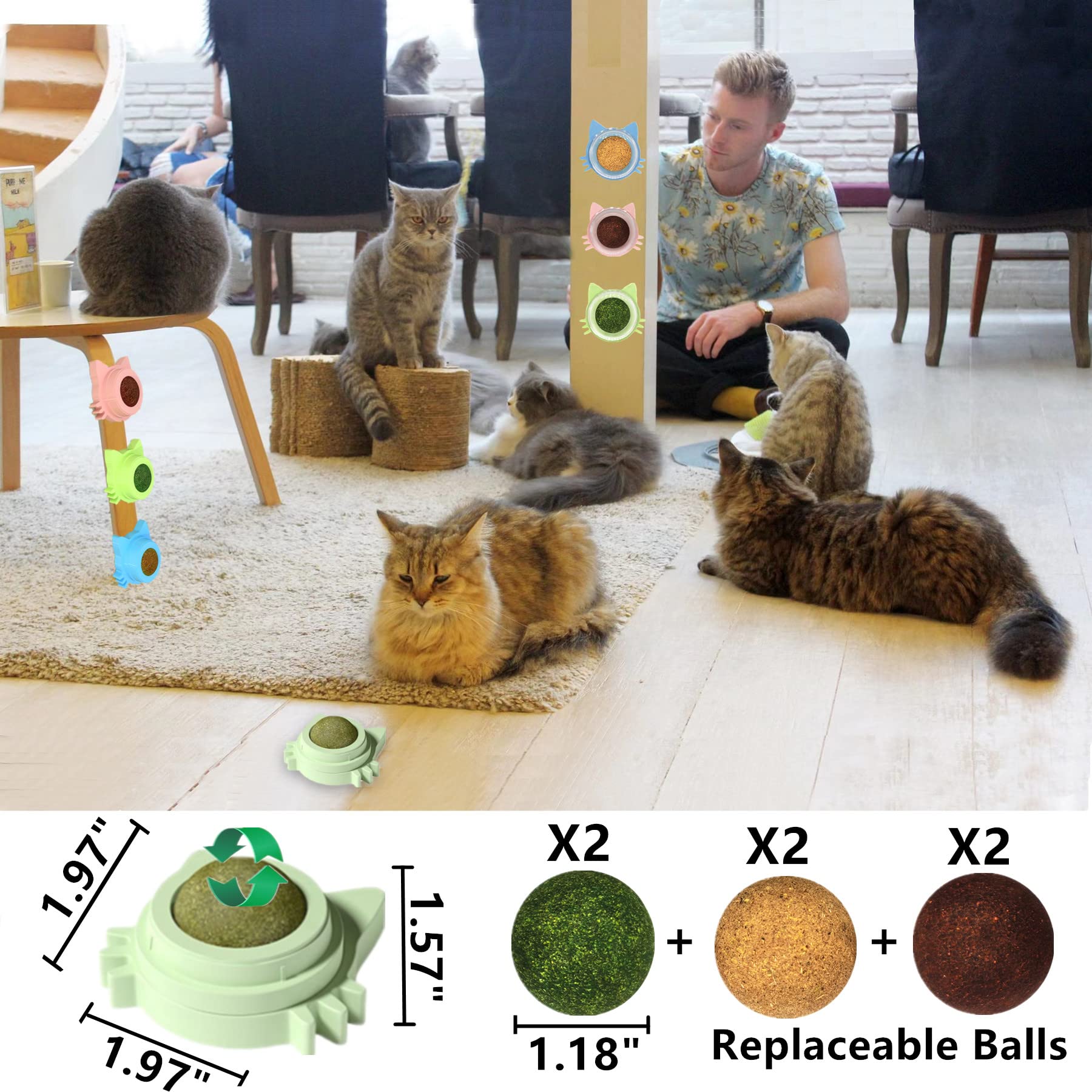 GREMBEB replaceable treat balls add variety and extended play opportunities for cats.