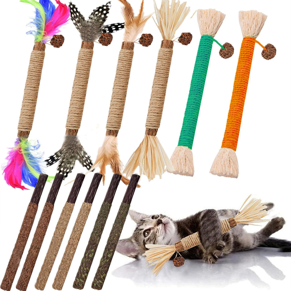 GREMBEB silvervine sticks 12pack ready for indoor play and dental-friendly chewing.