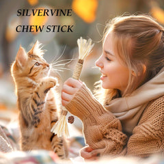 GREMBEB silvervine sticks closeup highlights natural chews that promote stress relief and dental play.