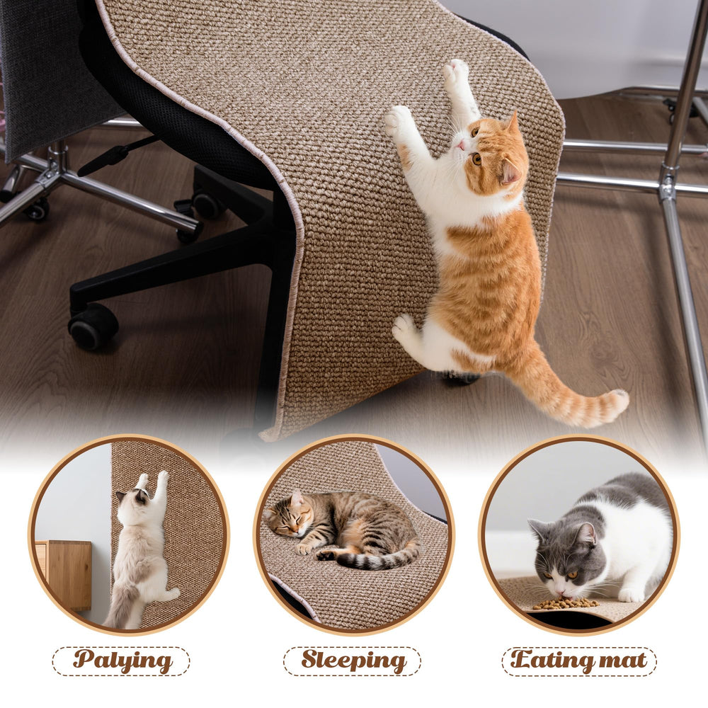 GRETJOB Cat Wall-Scratching Mat in multi-scene protector use for play or rest.