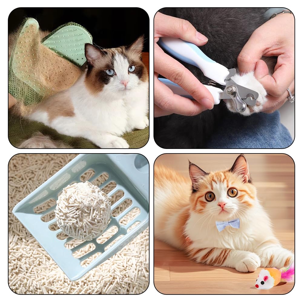 GRETJOB grooming glove and nail file aid gentle grooming sessions.