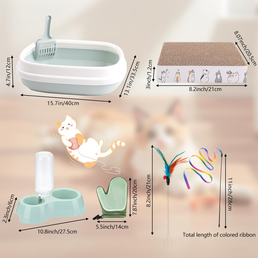 GRETJOB litter box setup shows spacious, tidy space for easy litter containment.
