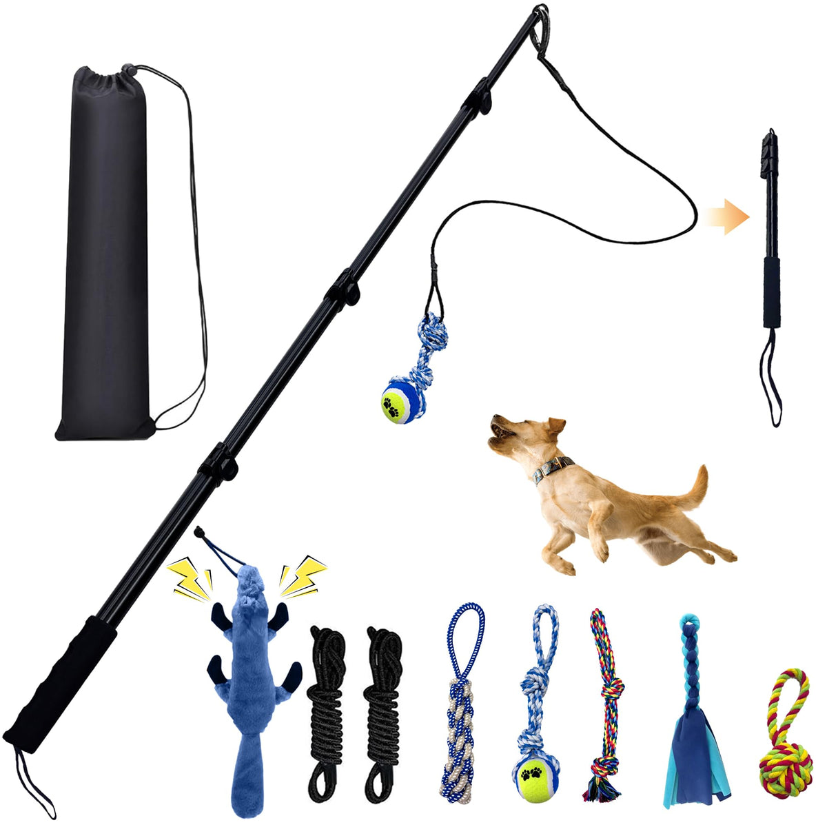 GRETMIX Flirt Pole for dogs outdoor play enhances energy and engagement.