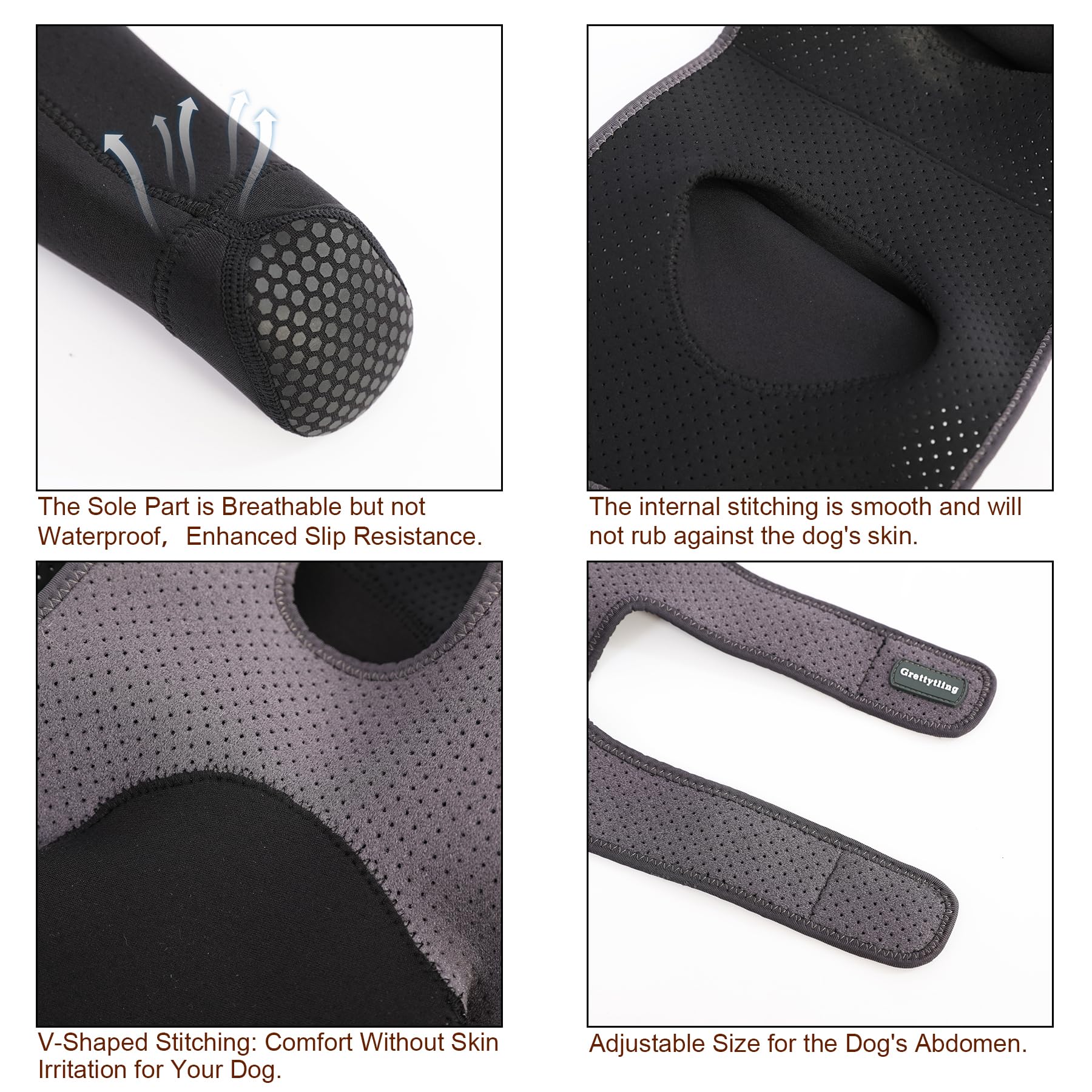 Grettytling dog socks secure-fit stay-on design in action