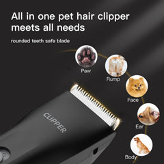 Grimgrow clipper low noise design helps keep anxious pets calm