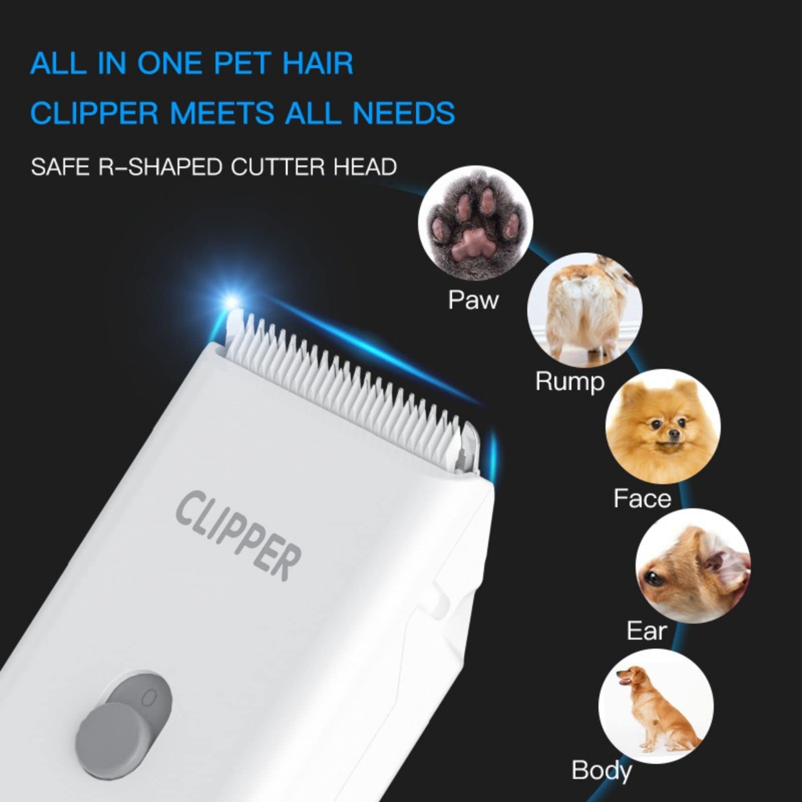 Grimgrow clipper package contents laid out as complete grooming kit.