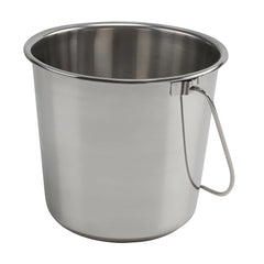 GRIP stainless-steel bucket 5gal front view ideal for pet care and cleaning.