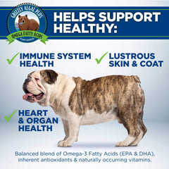 Grizzly Algal Plus Omega 3-6-9 dog illustration – supports heart, nervous system
