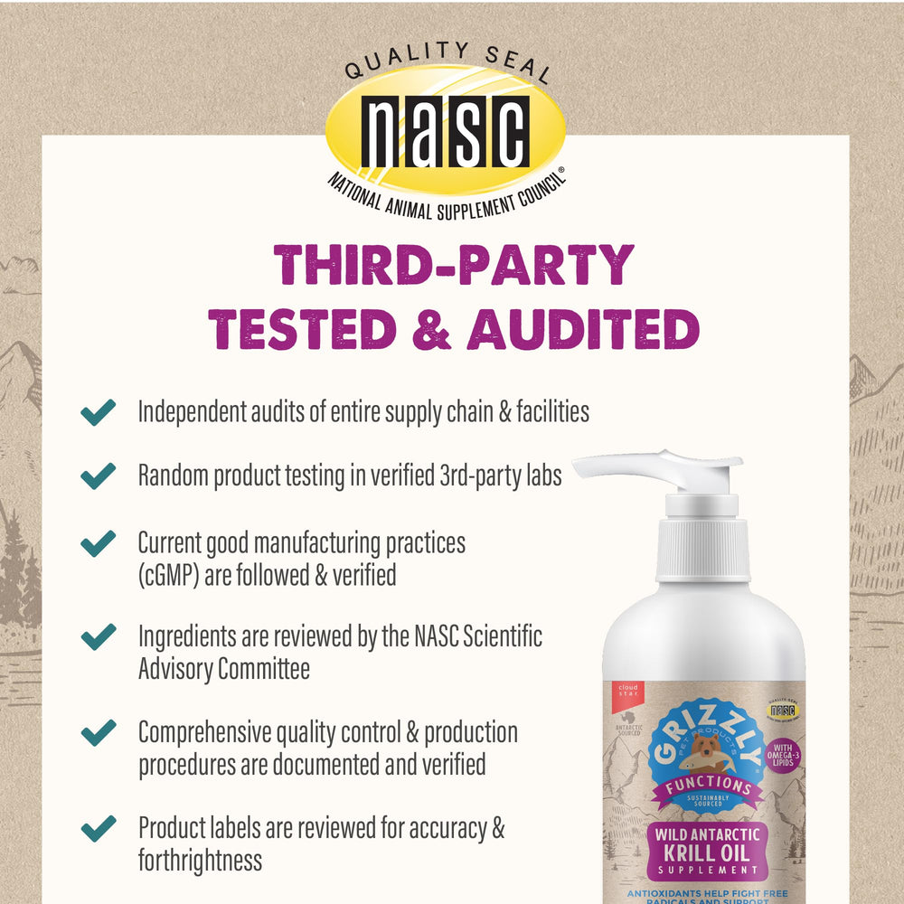 Grizzly immune support for dogs and cats with krill oil.