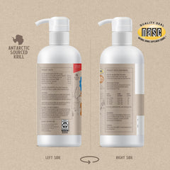 Grizzly Joint Aid Liquid label closeup highlights five active ingredients for joint care.