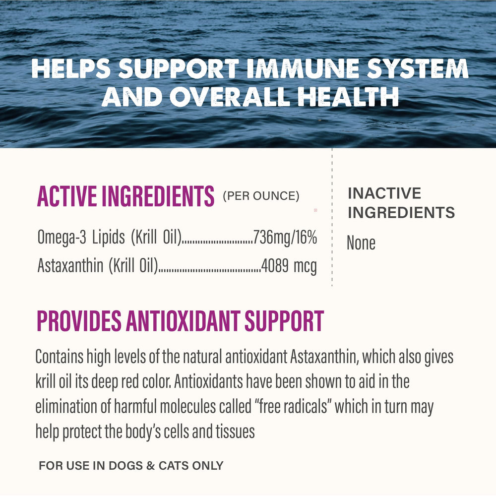 Grizzly omega-3 phospholipids support overall pet health.