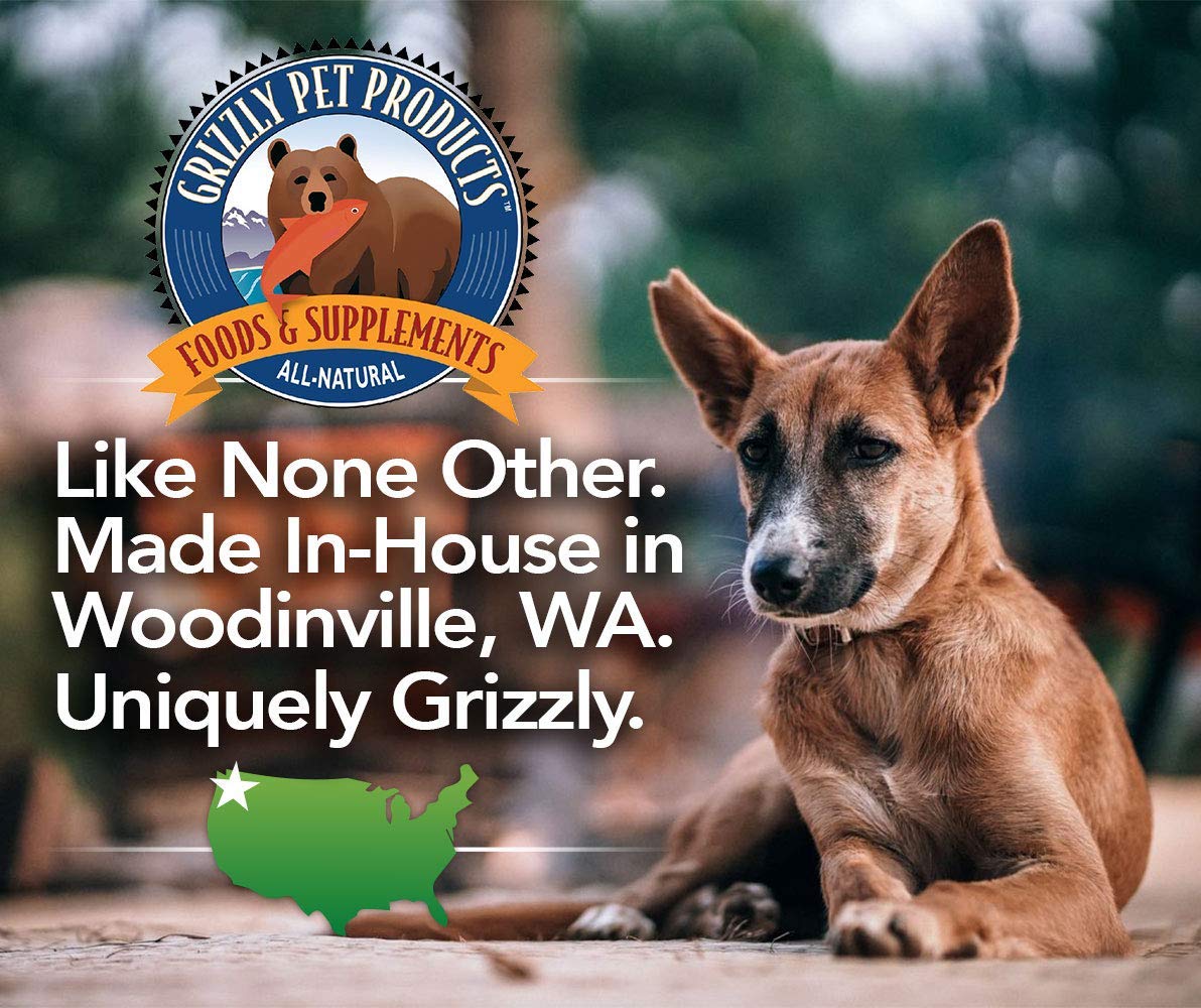 Grizzly Salmon Plus serving on a pet bowl demonstrates simple meal mixing.