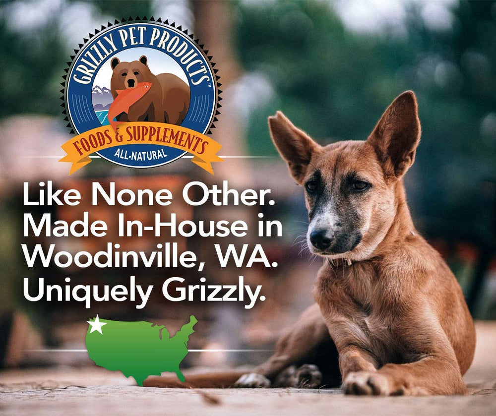 Grizzly Salmon Plus serving on a pet bowl demonstrates simple meal mixing.