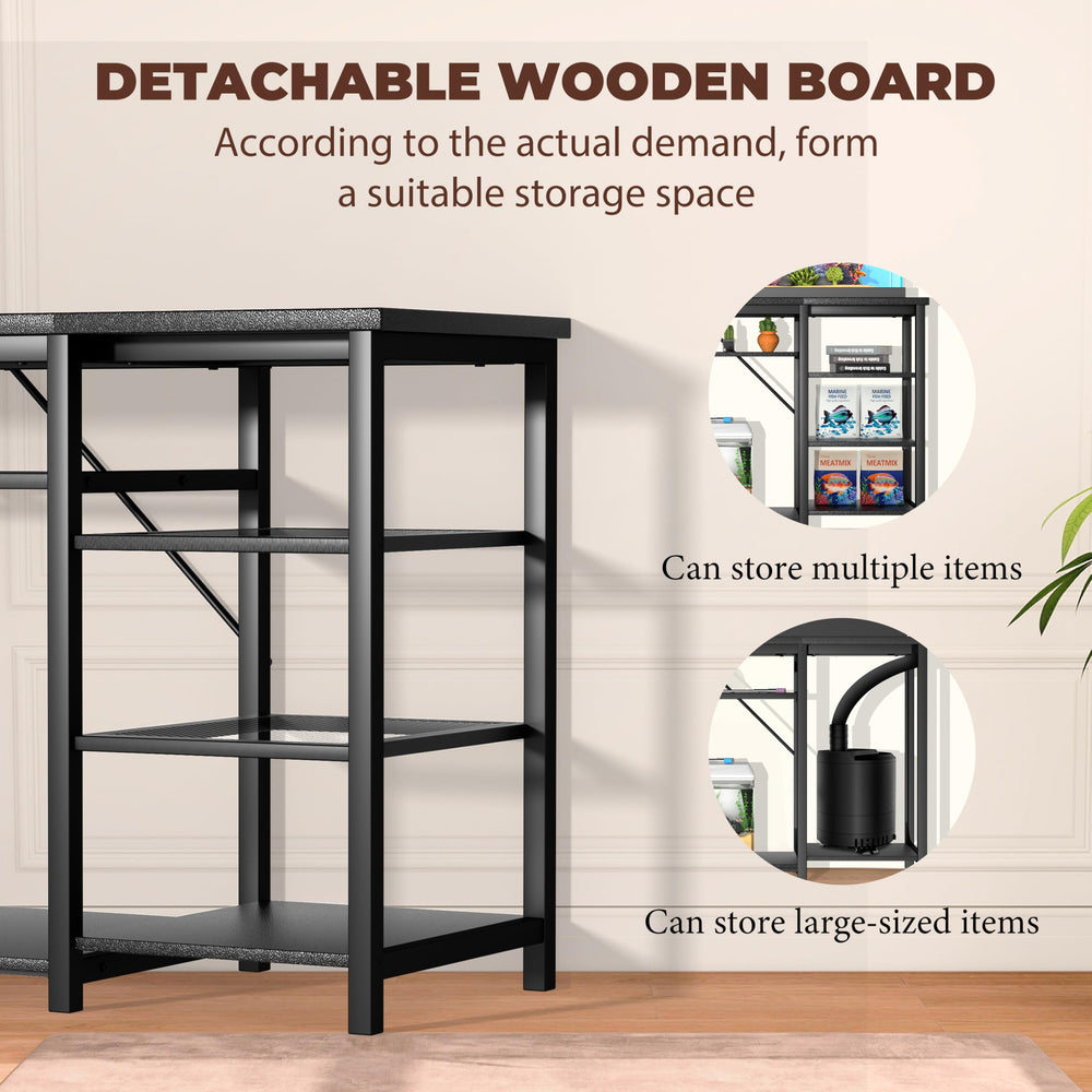 GRLEAF aquarium stand demonstrates 1200 lb capacity for strong tank support.