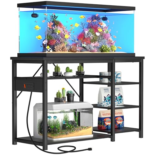 GRLEAF aquarium stand front view shows sturdy steel-wood hybrid support for heavy tanks.