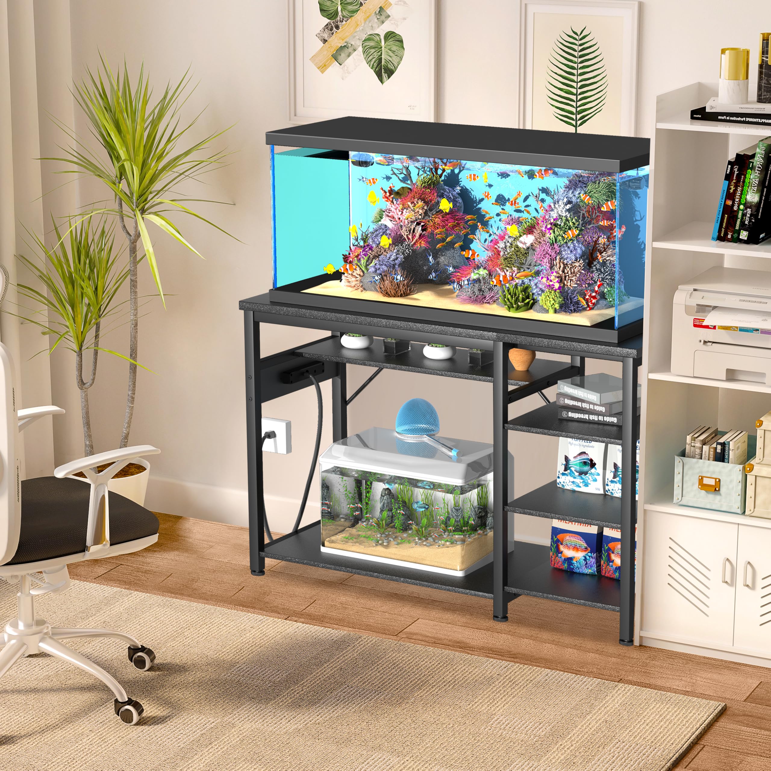 GRLEAF aquarium stand left-side CO2 or extra tank area.