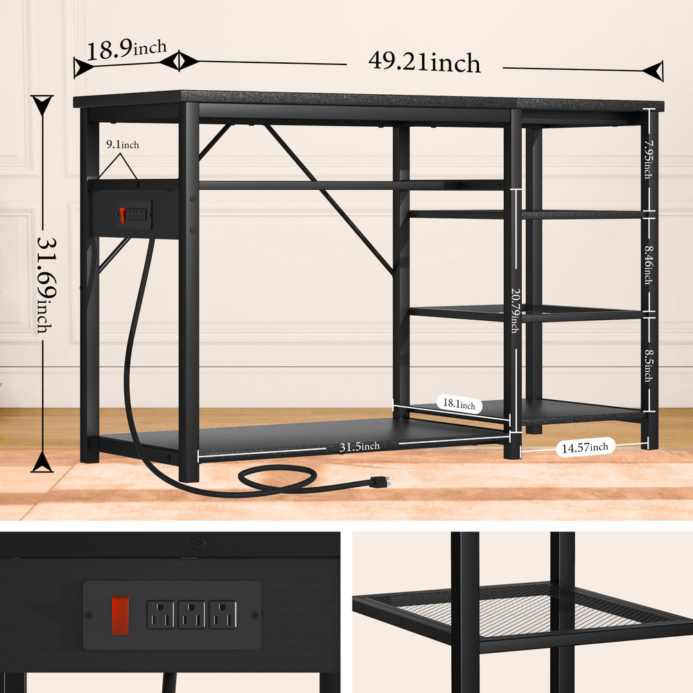 GRLEAF aquarium stand open shelving enhances ventilation and easy gear access.