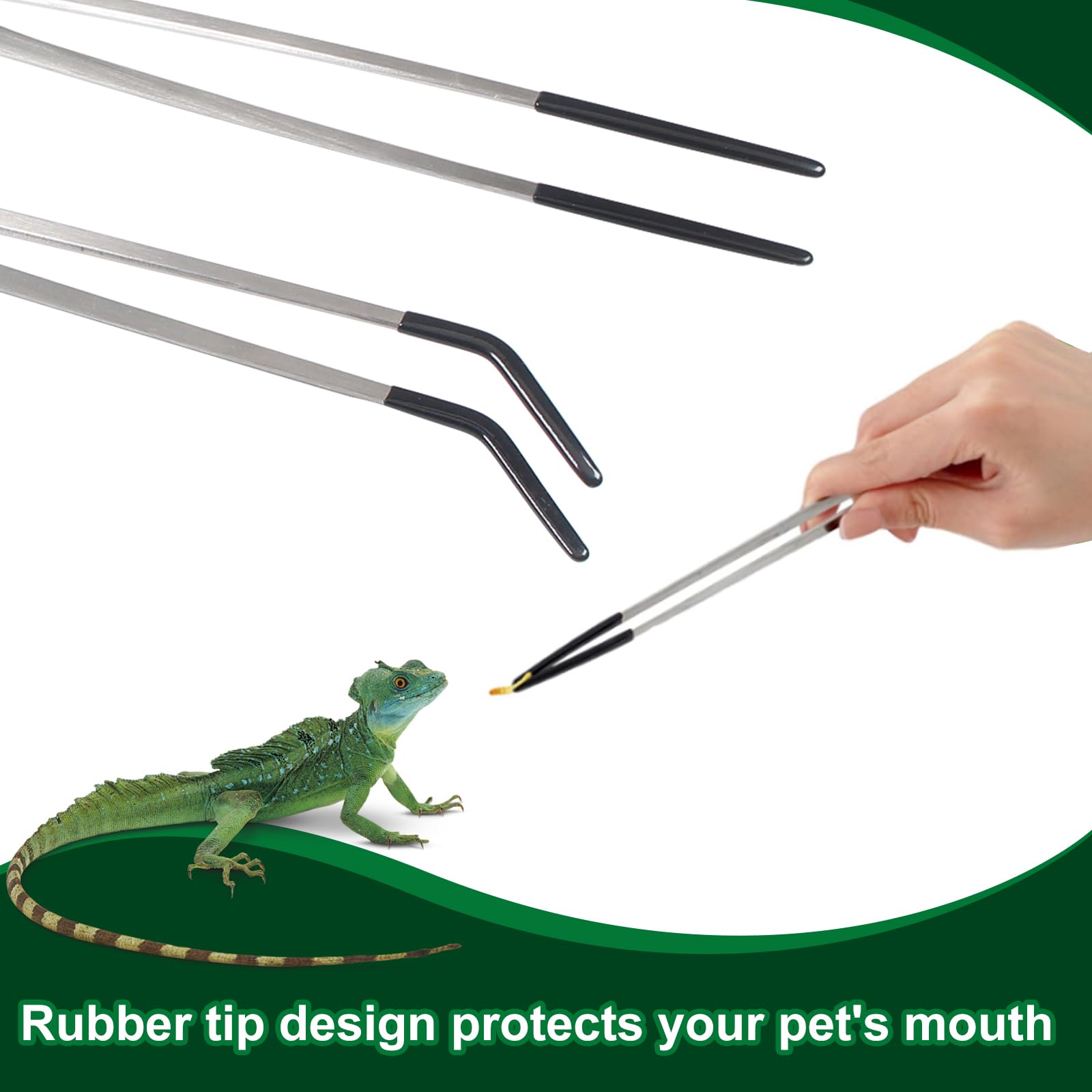 Grngven reptile feeding tongs ergonomic grip designed for comfortable prolonged use