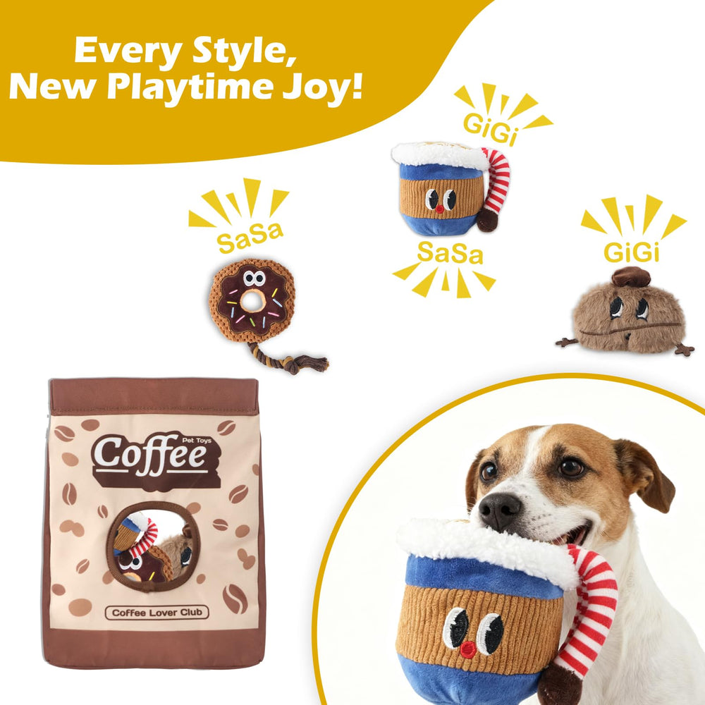 Grnstf cup-dog-toy with squeaker for fetch and tug sessions.