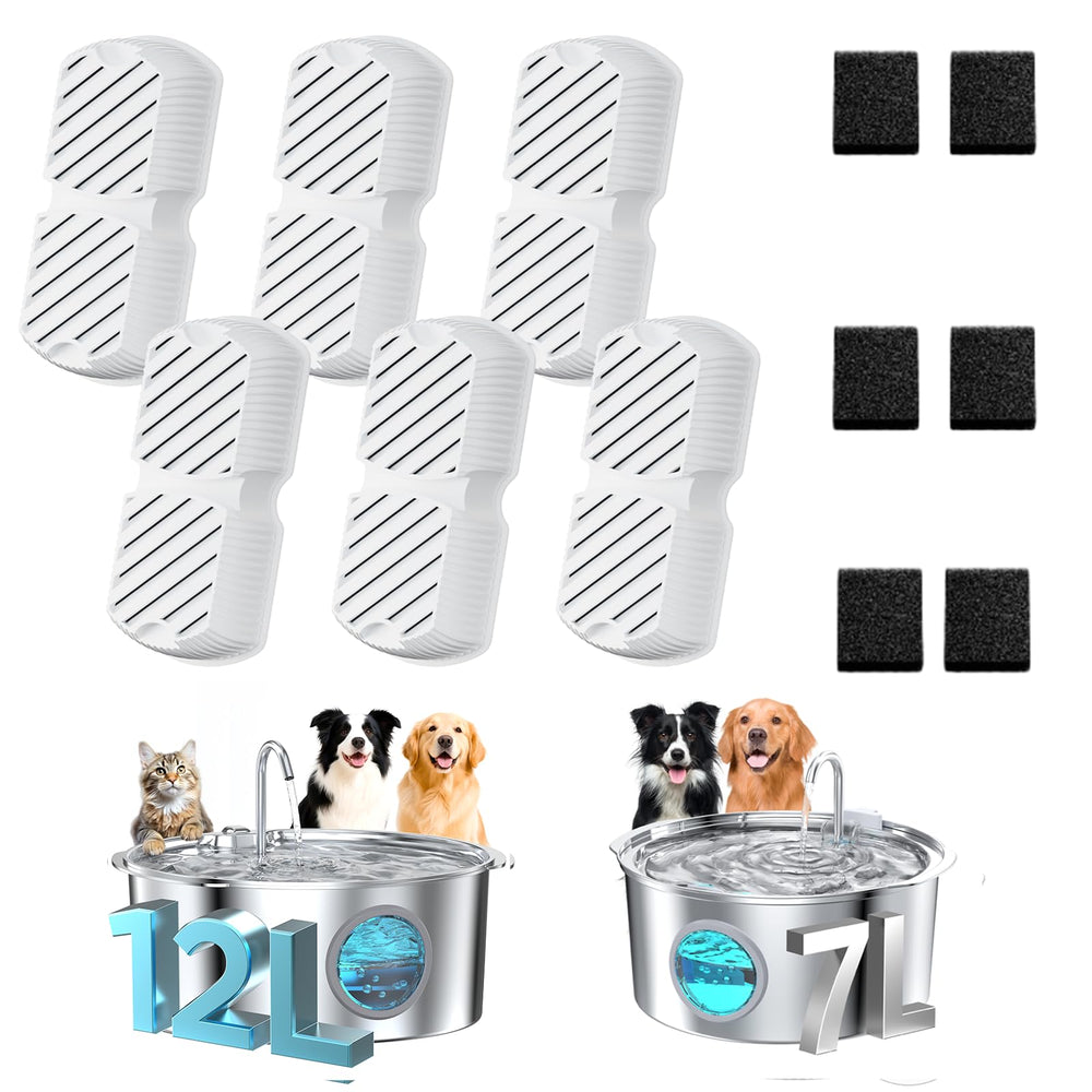 GROOKPET dog water fountain filters 12-pack for fresh, clean water and healthier hydration
