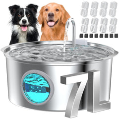 GROOKPET dog water fountain front view with large-capacity design for steady hydration