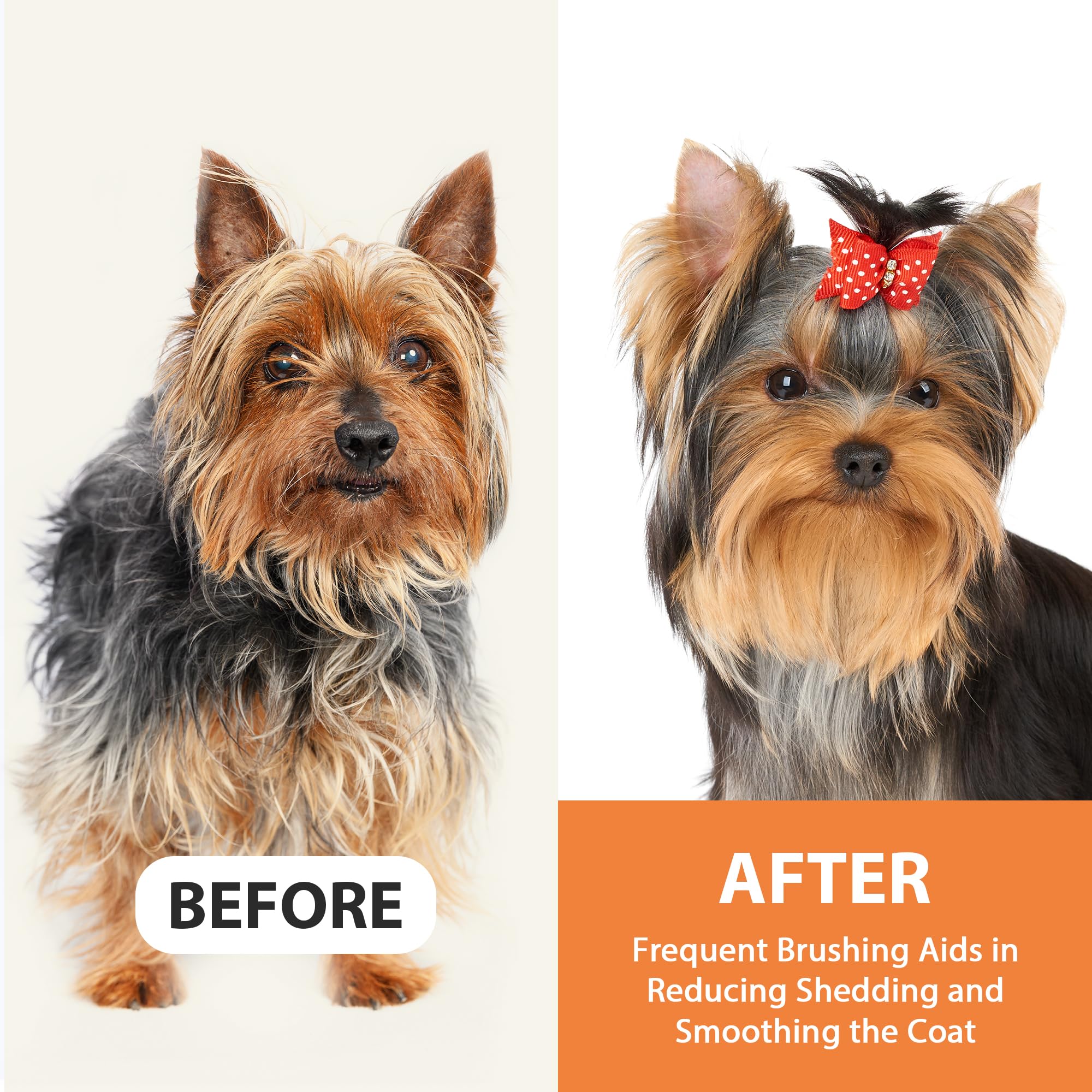 GROOMAGE brush helps distribute natural oils for a healthier-looking coat.