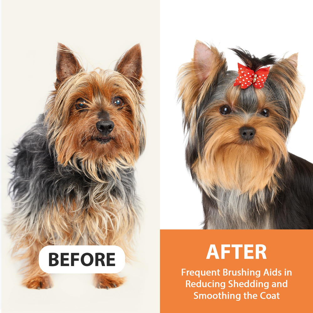 GROOMAGE brush helps distribute natural oils for a healthier-looking coat.