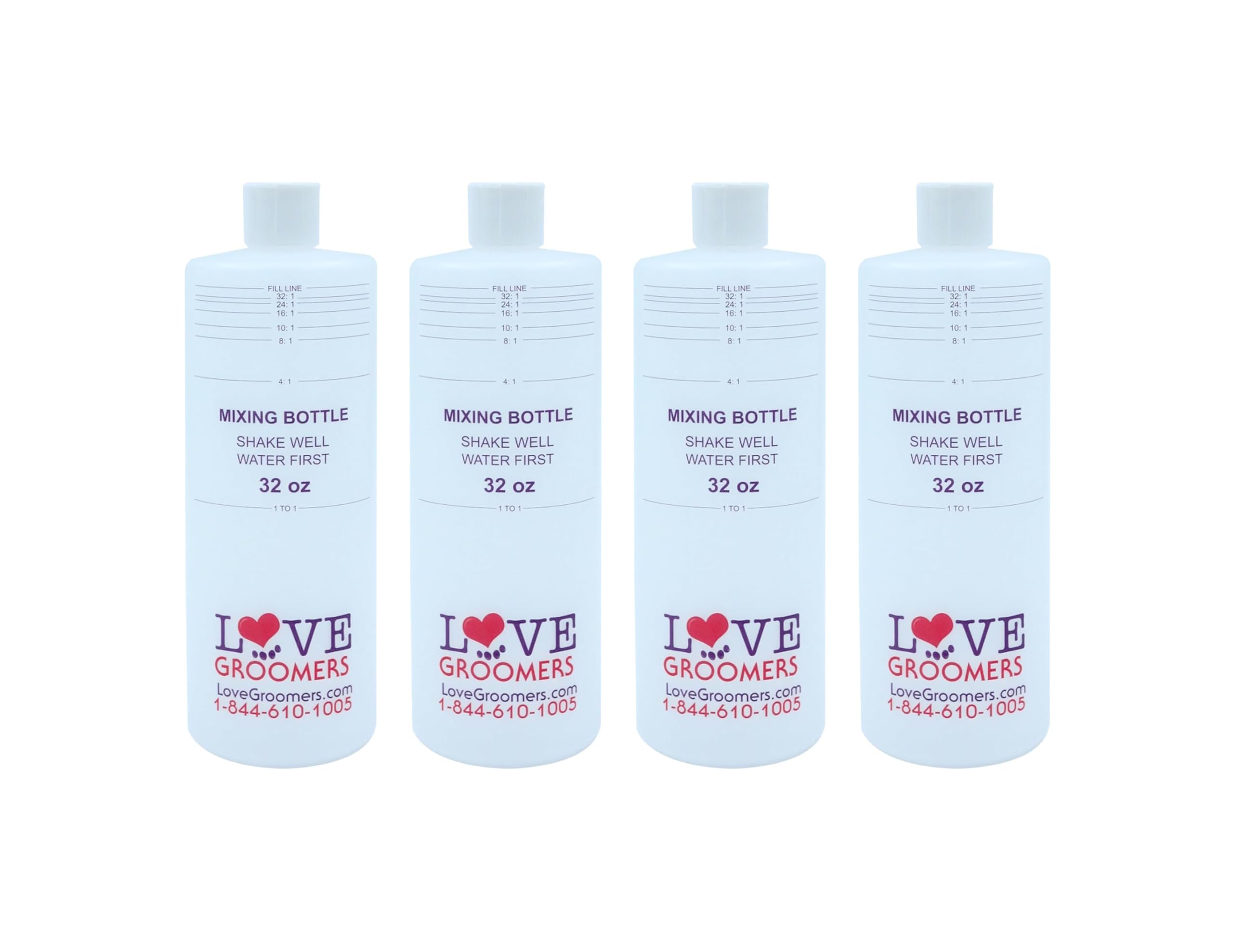 GROOMER ESSENTIALS 32oz dilution bottles with secure cap for mess-free mixing