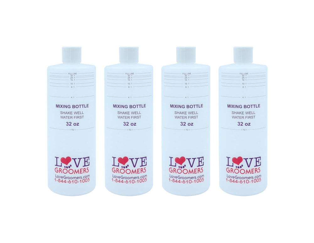 GROOMER ESSENTIALS 32oz dilution bottles with secure cap for mess-free mixing