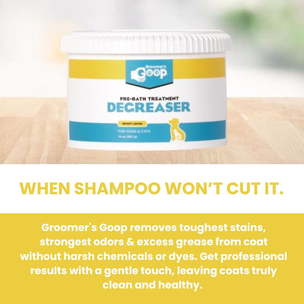 Groomer's GOOP deep-clean lather close-up highlights Aloe Vera conditioning.