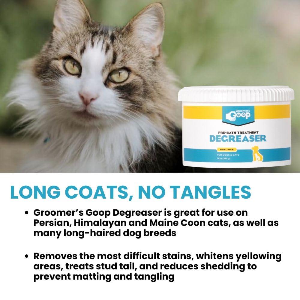 Groomer's GOOP ingredients close-up shows Aloe Vera, Vitamin E, Oat for skin-friendly moisture.