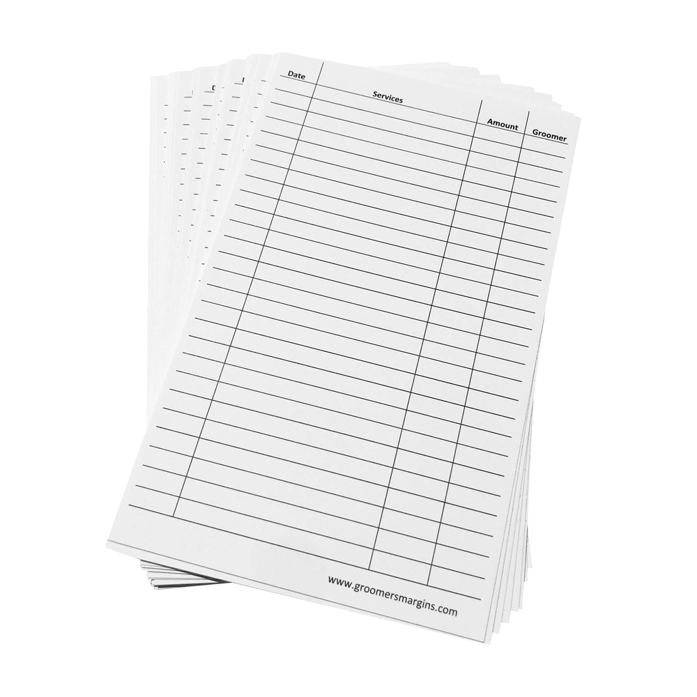 Groomers Margins client card layout guide helps staff capture service details efficiently.
