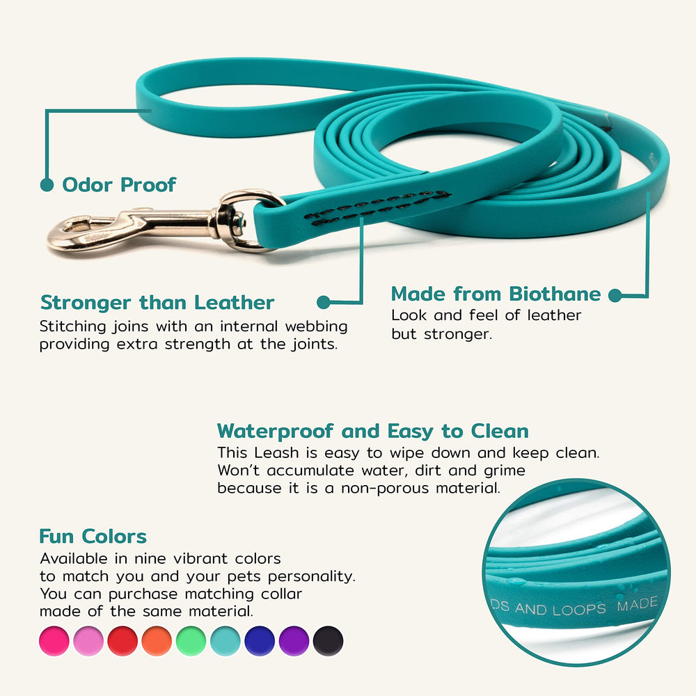 GROOMERSPRO Jelly Pet Leash teal large-6ft handles bigger breeds with control and comfort.