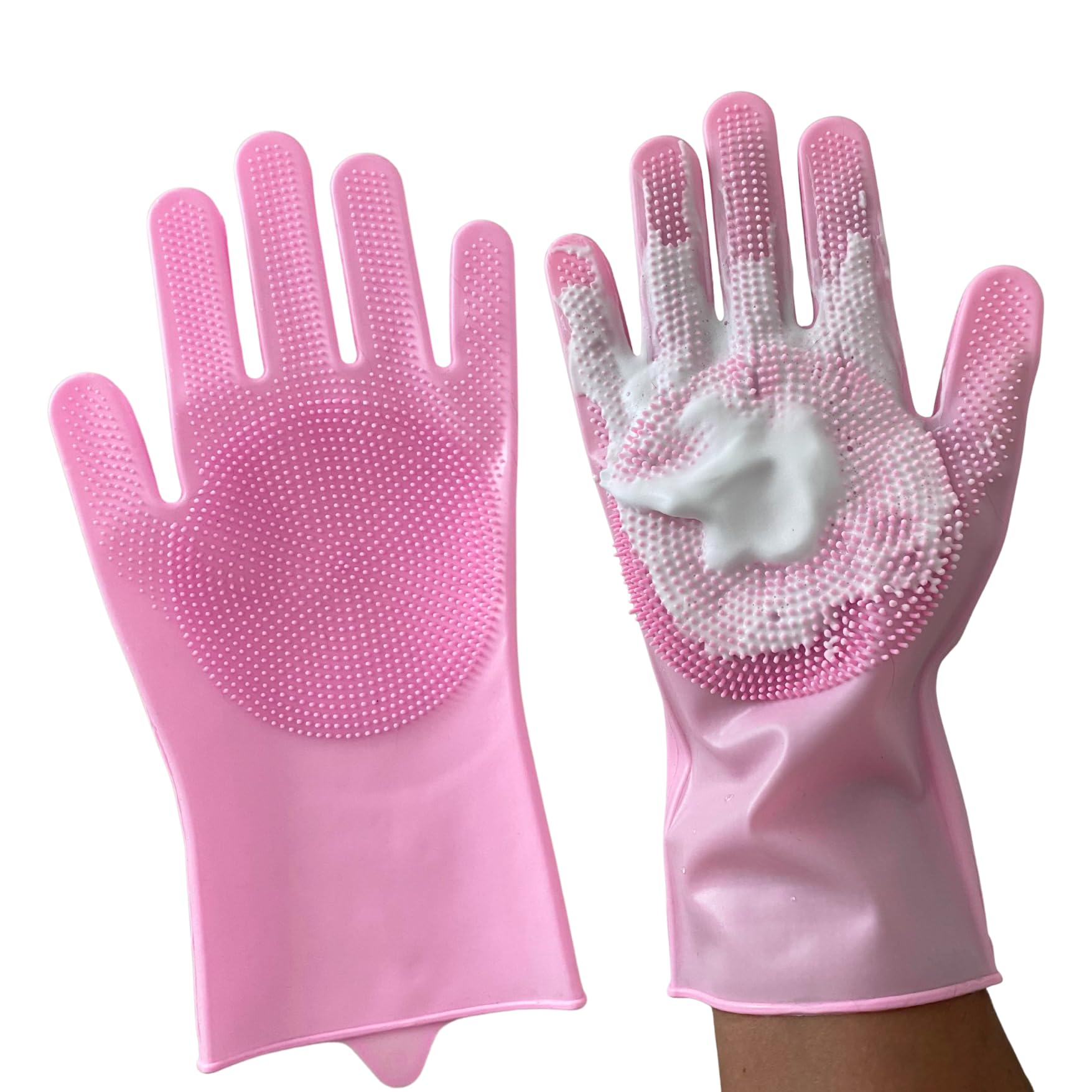 Pet Grooming Gloves showing hair removal to reduce loose fur during brushing