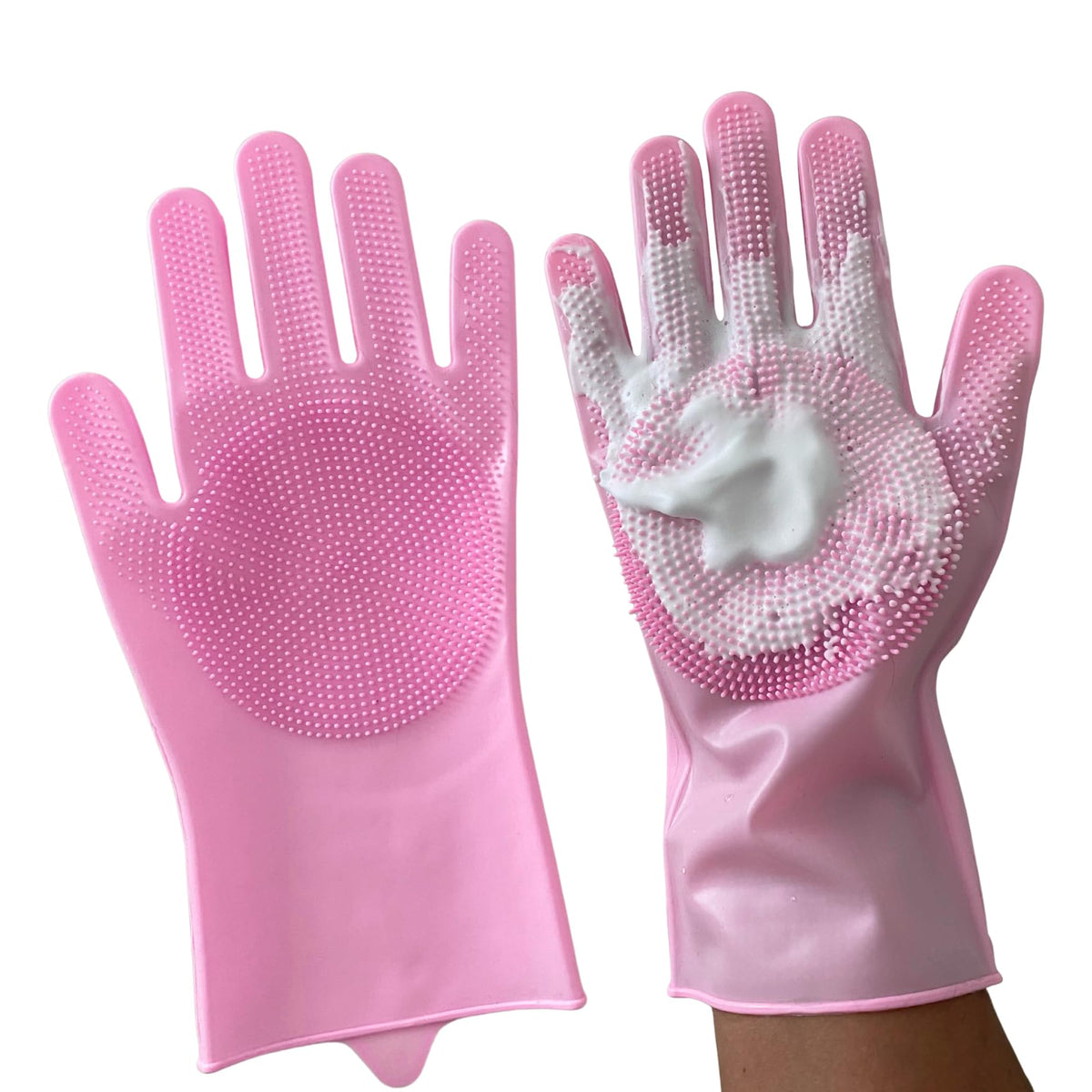 Pet Grooming Gloves showing hair removal to reduce loose fur during brushing